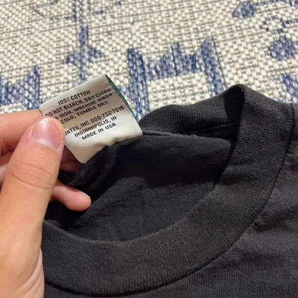 VTG 90's Indiana Hoosiers Basketball NCAA Black Graphic T Shirt SZ XL MIUSA - Picture 3 of 7